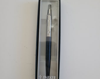 Vintage 1996 Parker Jotter Ballpoint Pen - Blue Body, Arrow Clip