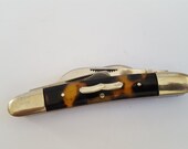 Vintage circa late 1980 39 s to 1990 39 s Marbles Germany Congress 4 blade pocket knife, faux tortoise handles nickel bolster matchstrike pulls