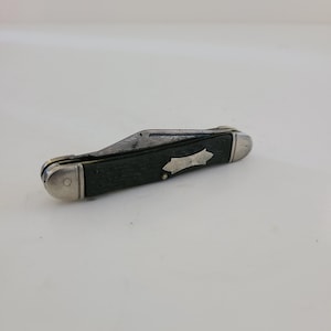 Vintage circa 1955 Jr Scout/camp knife likely by Camco, cleaned condition, 3 blade camping knife, marked Made in USA