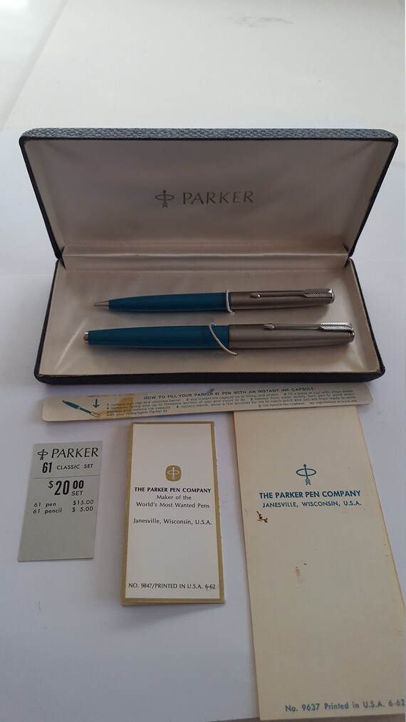 Vintage Circa 1960's Parker 61 Classic Pen and Pencil Set | Etsy