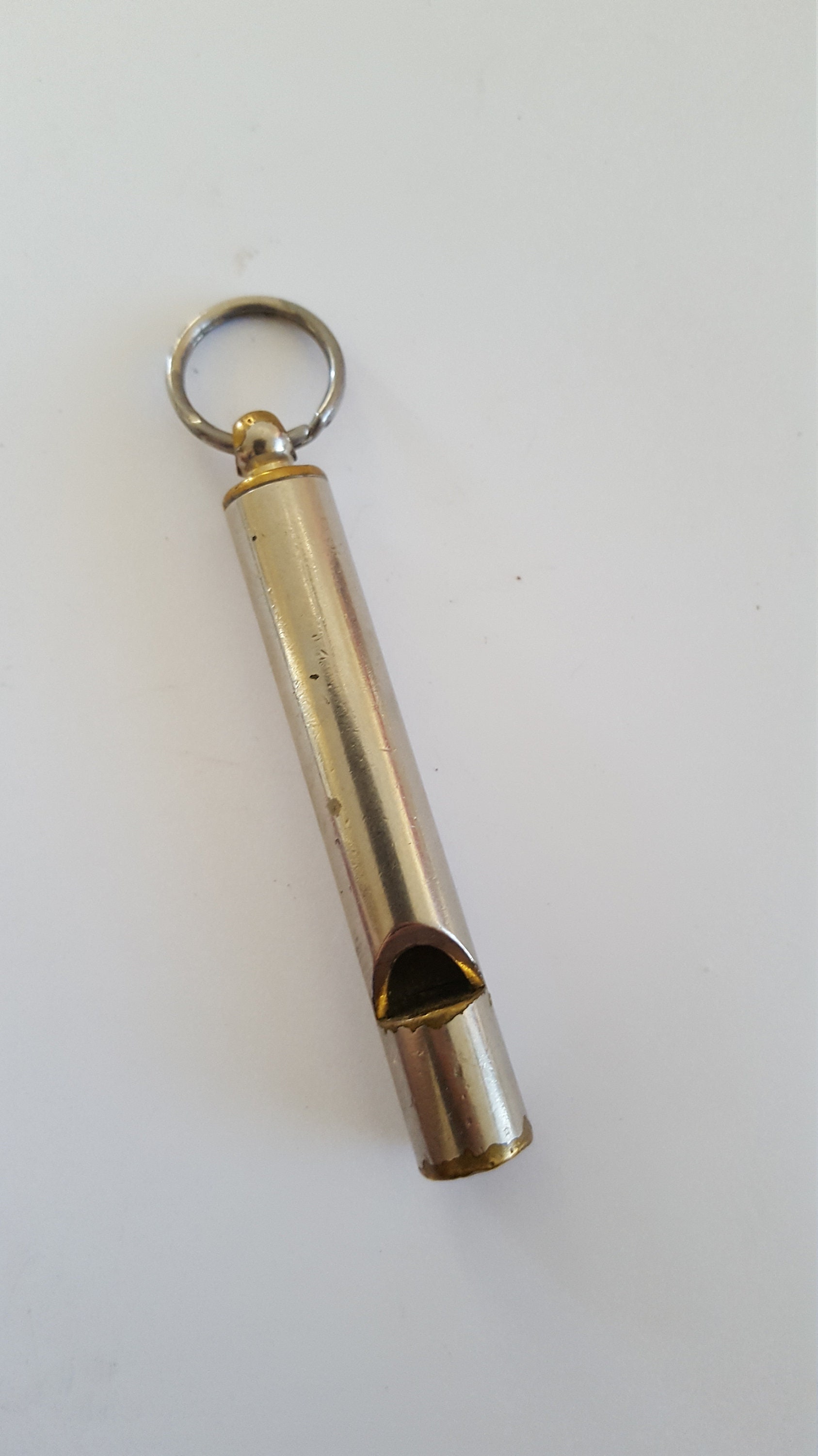 Vintage Circa 1950's Brass Tube Whistle. Not Marked but Nice