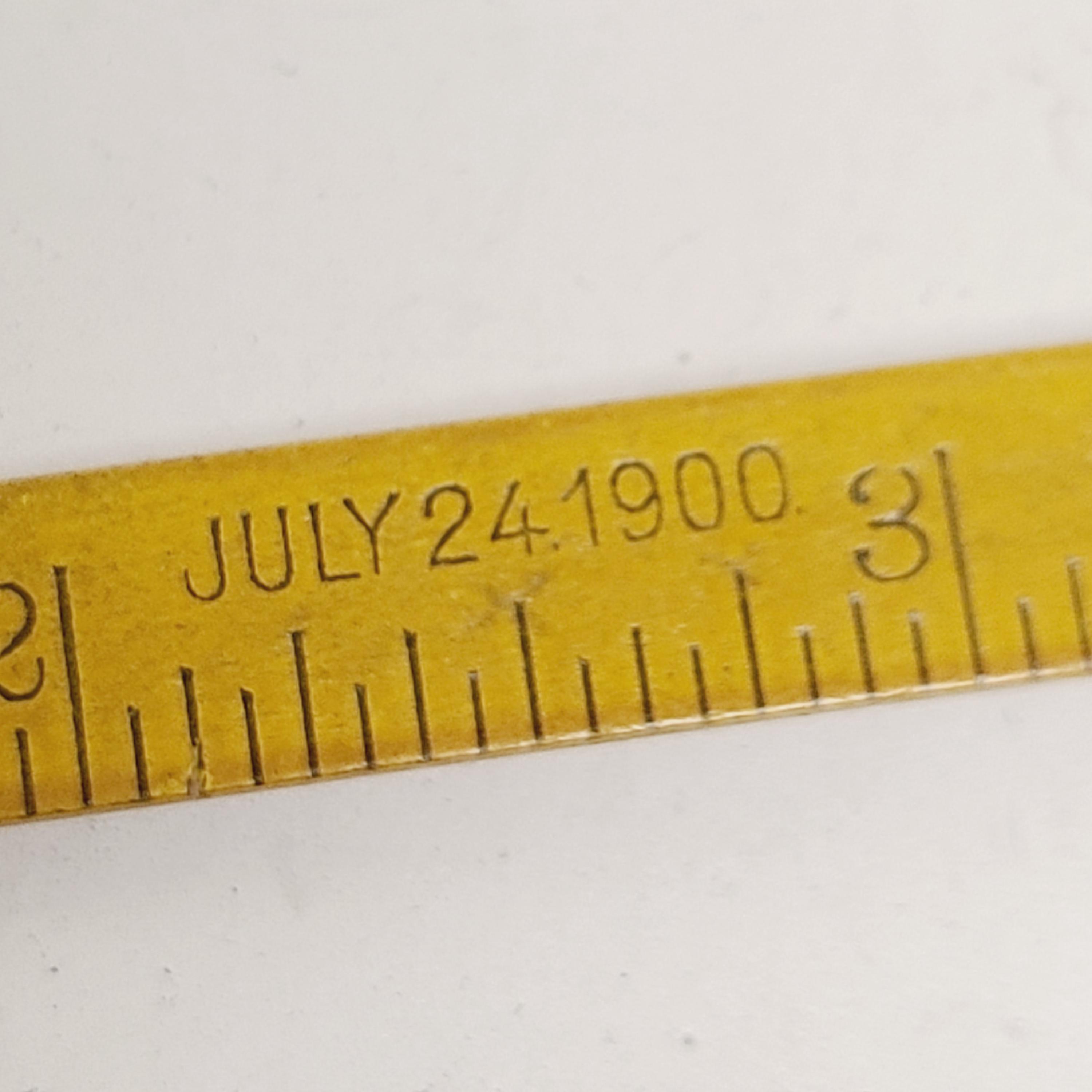 Antique Early 1900's German Folding Boxwood Ruler 12