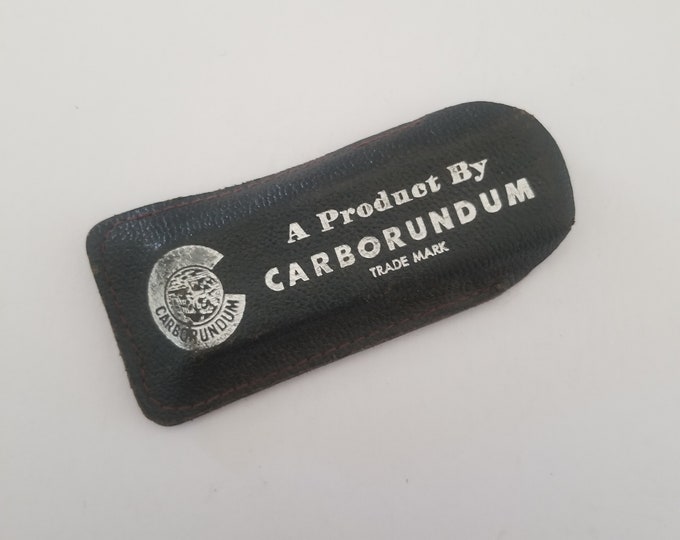 Vintage Carborundum Brand No. 149L Pocket Hone Pouch With Advertising