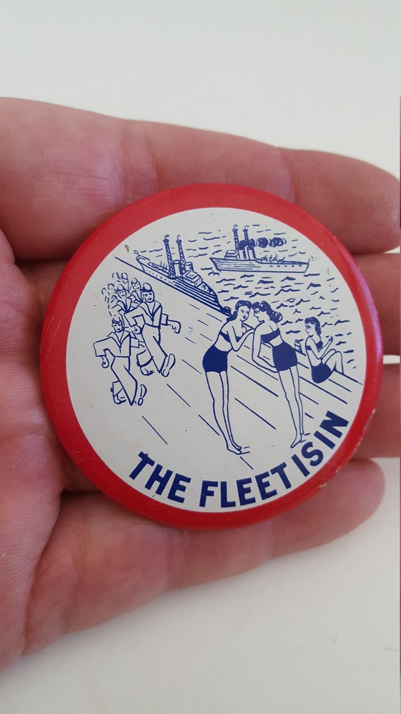 Vintage circa 1930's novelty button/pin "The Fleet