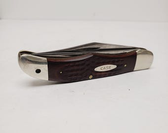 Vintage Case XX U.S.A. 1 dot (1979) "Hunter" no. 6265 SAB, jigged synthetic scales, 2 blades 4"