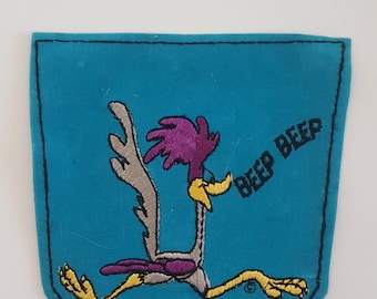 Vintage circa 1970's Road Runner "pocket" Turquoise backing great piece for Plymouth owner, nice condition