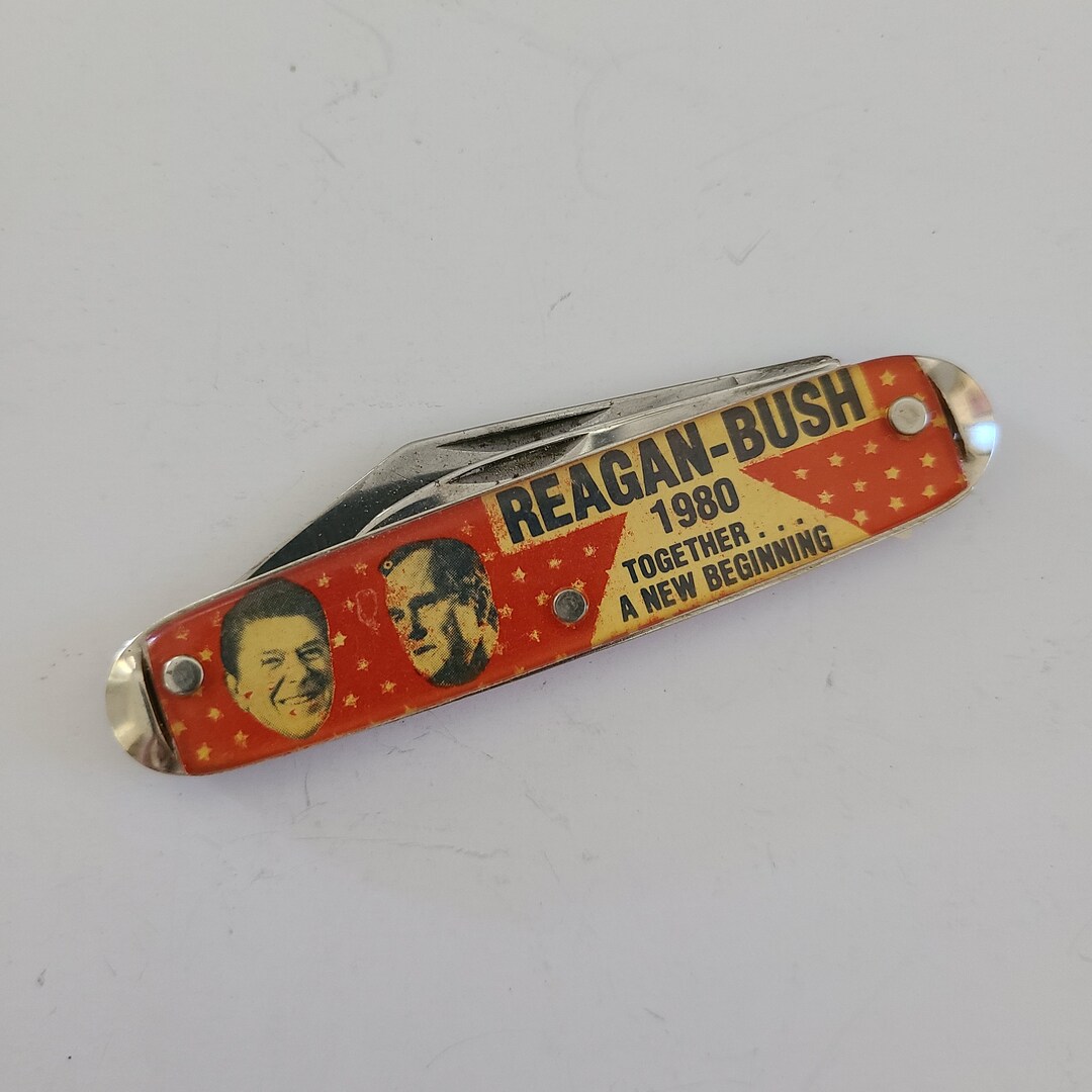 Vintage Novelty Pocket Knife With Reagan Bush 1980 Together A Etsy