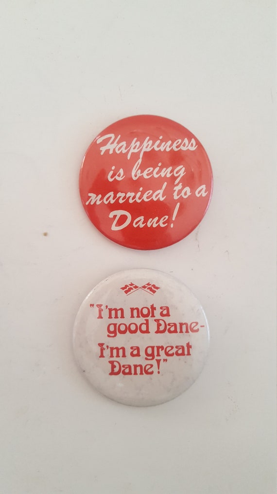 Vintage circa 1980's pair of novelty buttons Danis