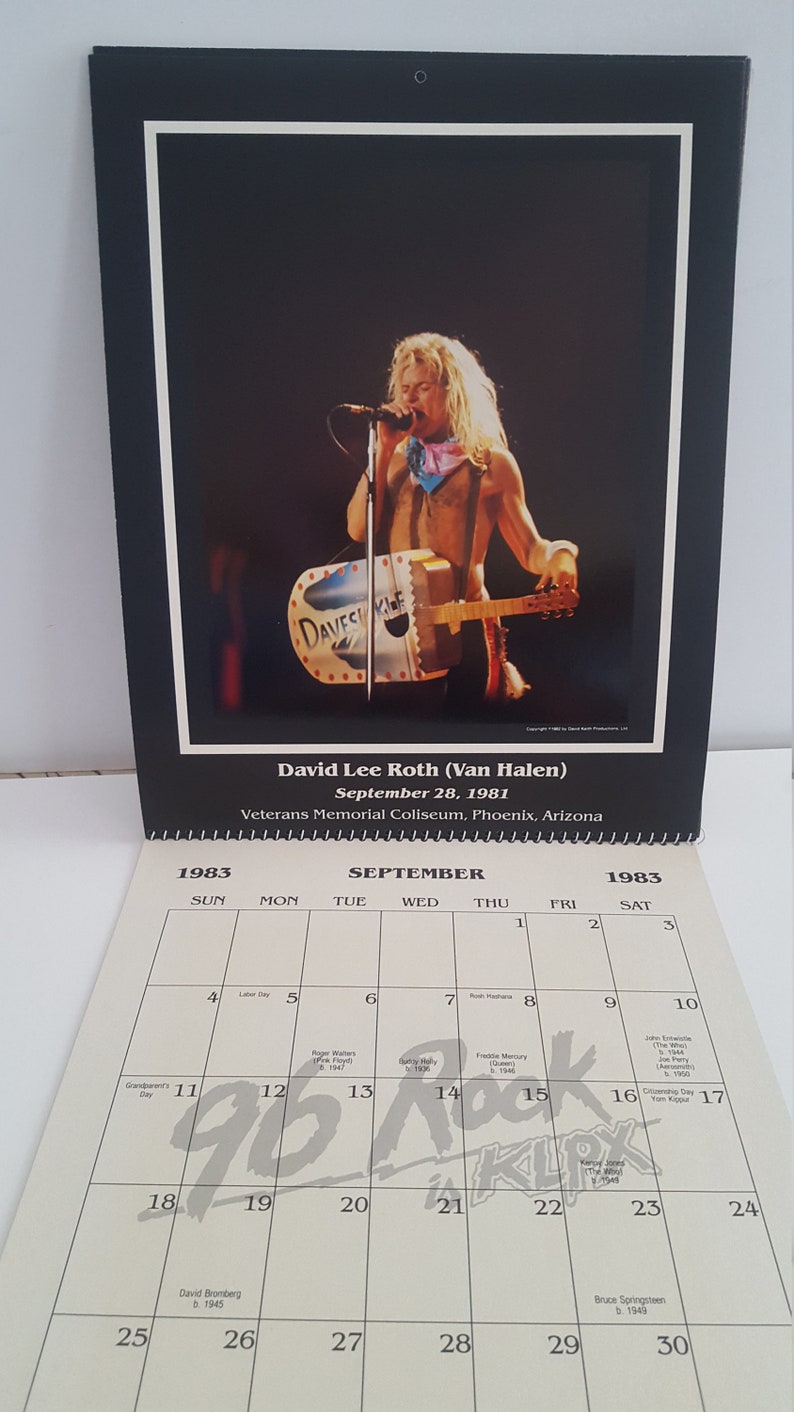 Vintage 1983 Radio Station Calendar Rock N Roll Singers and Etsy