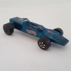 Vintage 1970 Redlines Hot Wheels Lotus Turbine, aqua with a few decals well placed, light paint wear