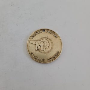 Vintage 1960s Mecham Pontiac Brass Medallion - Glendale, Arizona