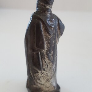 Vintage mystery statue Constantine molded metal was originally silver plated 2 7/8 image 4