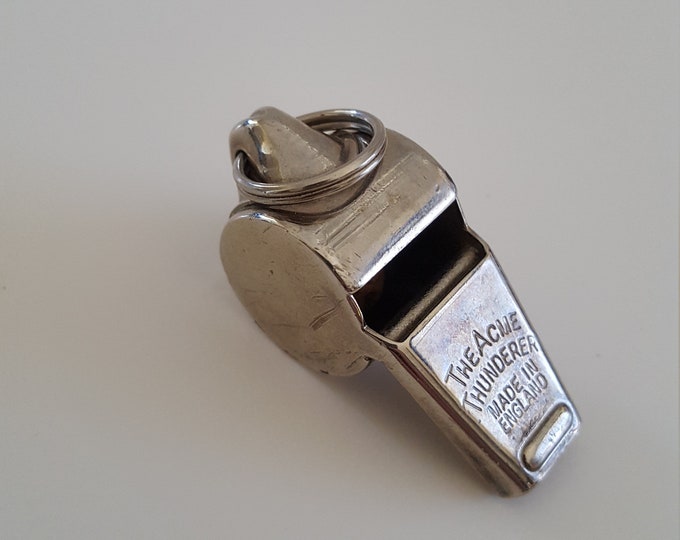 Vintage Acme Thunderer Whistle Made in England Nickel Plate Etsy