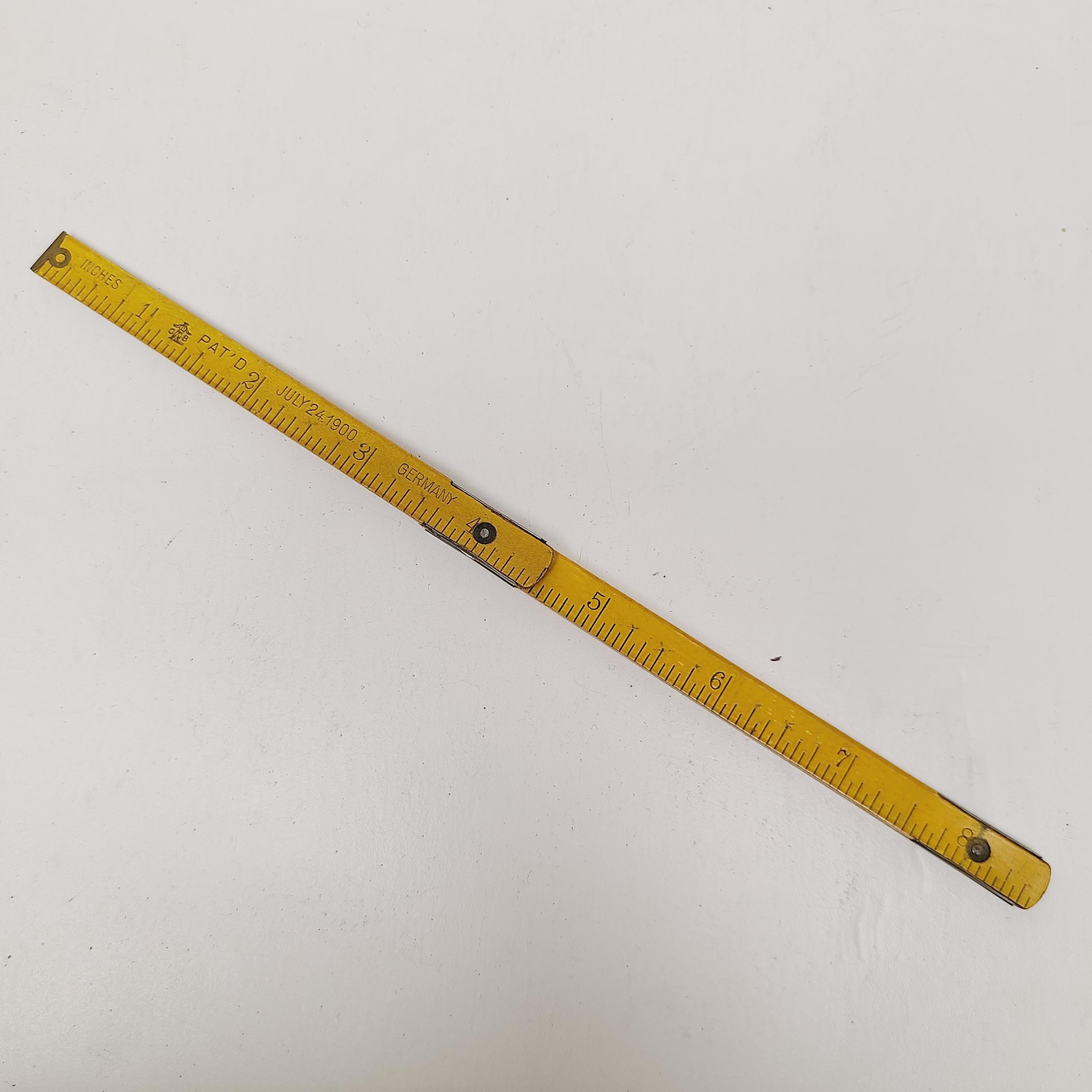 Antique Early 1900's German Folding Boxwood Ruler 12