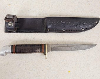 1979 Western Fixed Blade Knife #W88 B, Rosewood Handles, Original