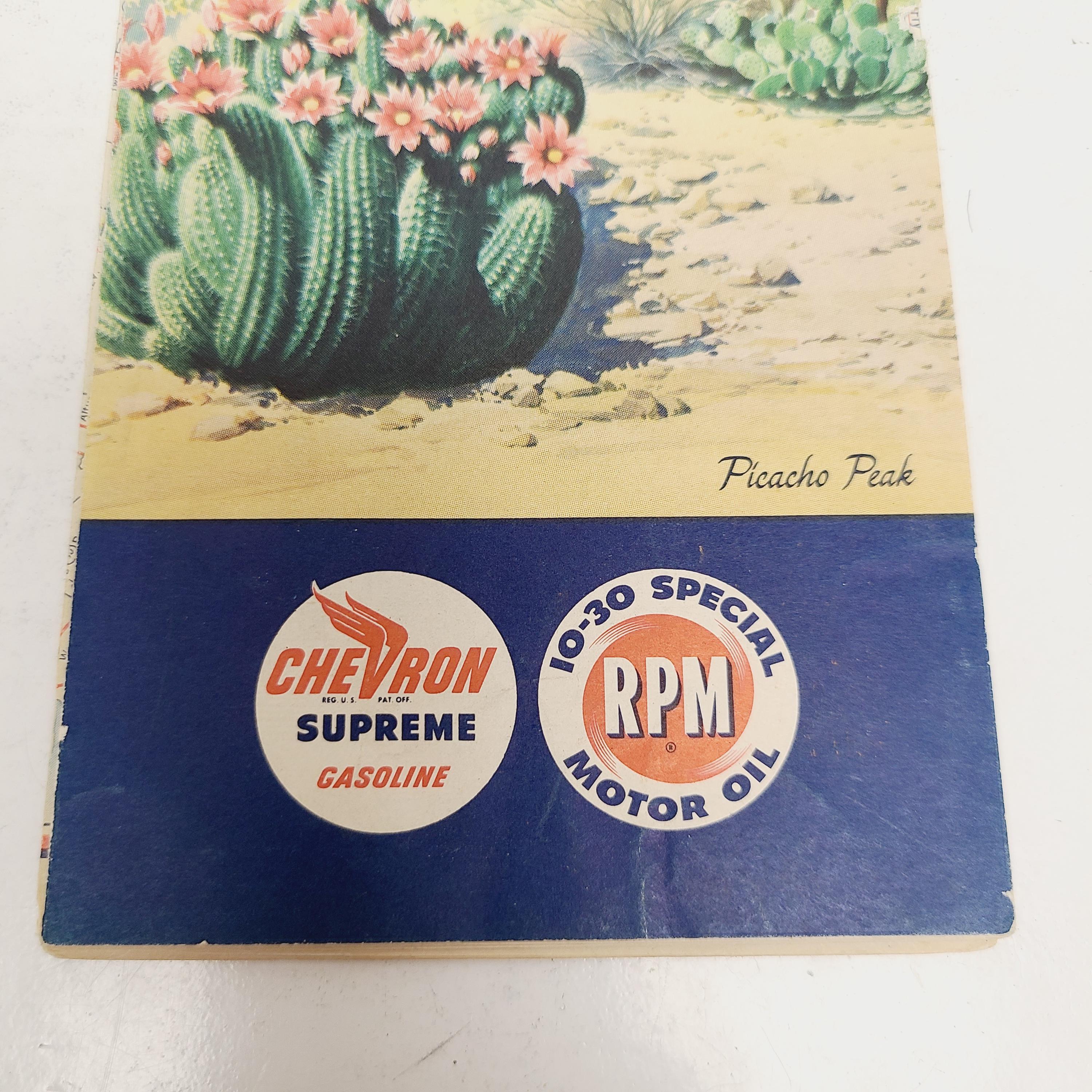 Chevron Script 1950 Vintage Circa Late 1950's Travelers Map and Points of Interest From ...
