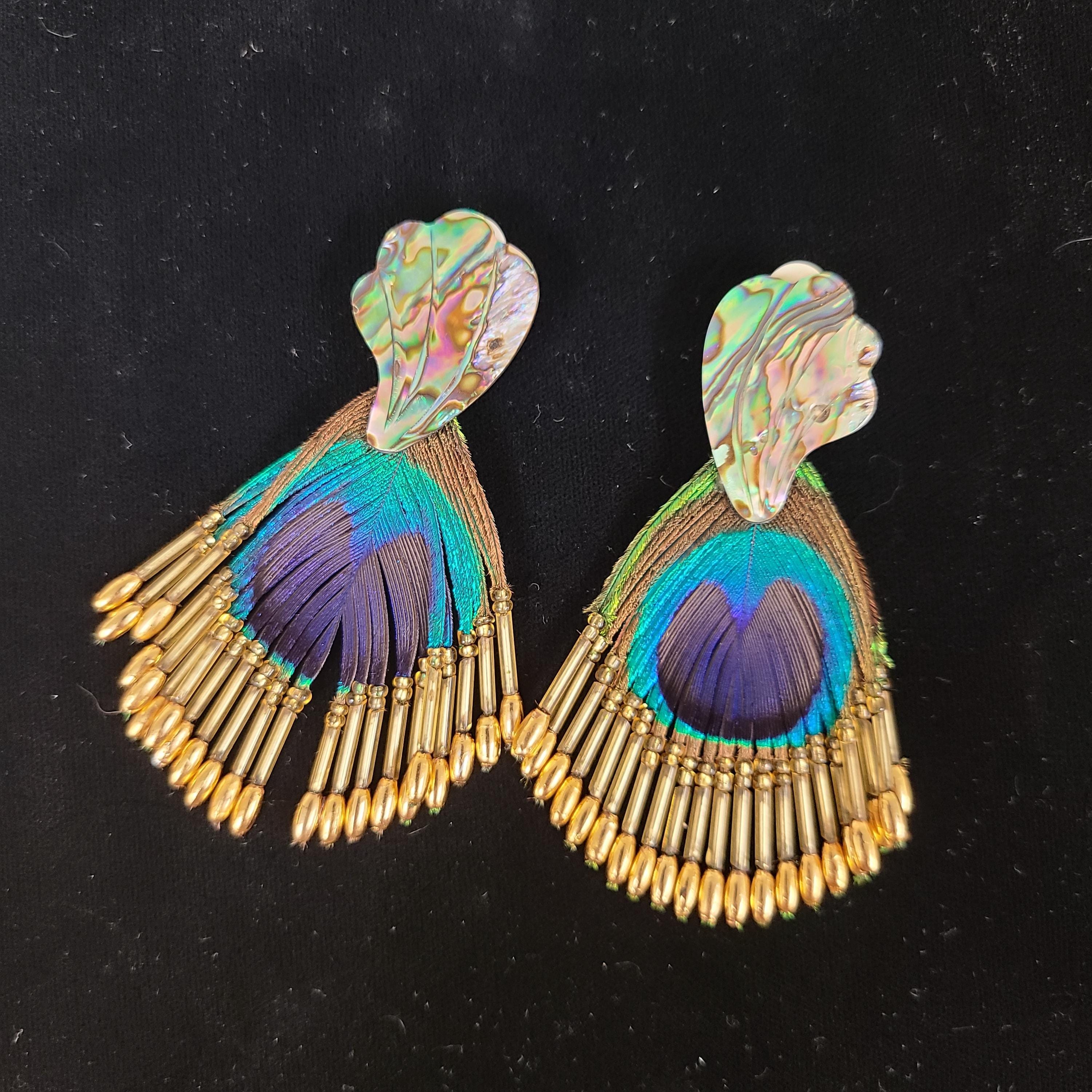 80s Feather Earrings - Etsy