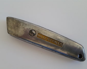 Vintage circa 1960's Millers Falls utility knife, box cutter, cleaned condition