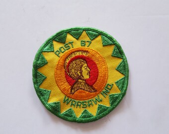 Vintage circa 1960's Girl Scouts or possibly American Legion embroidered patch, nice colors and condition 4"