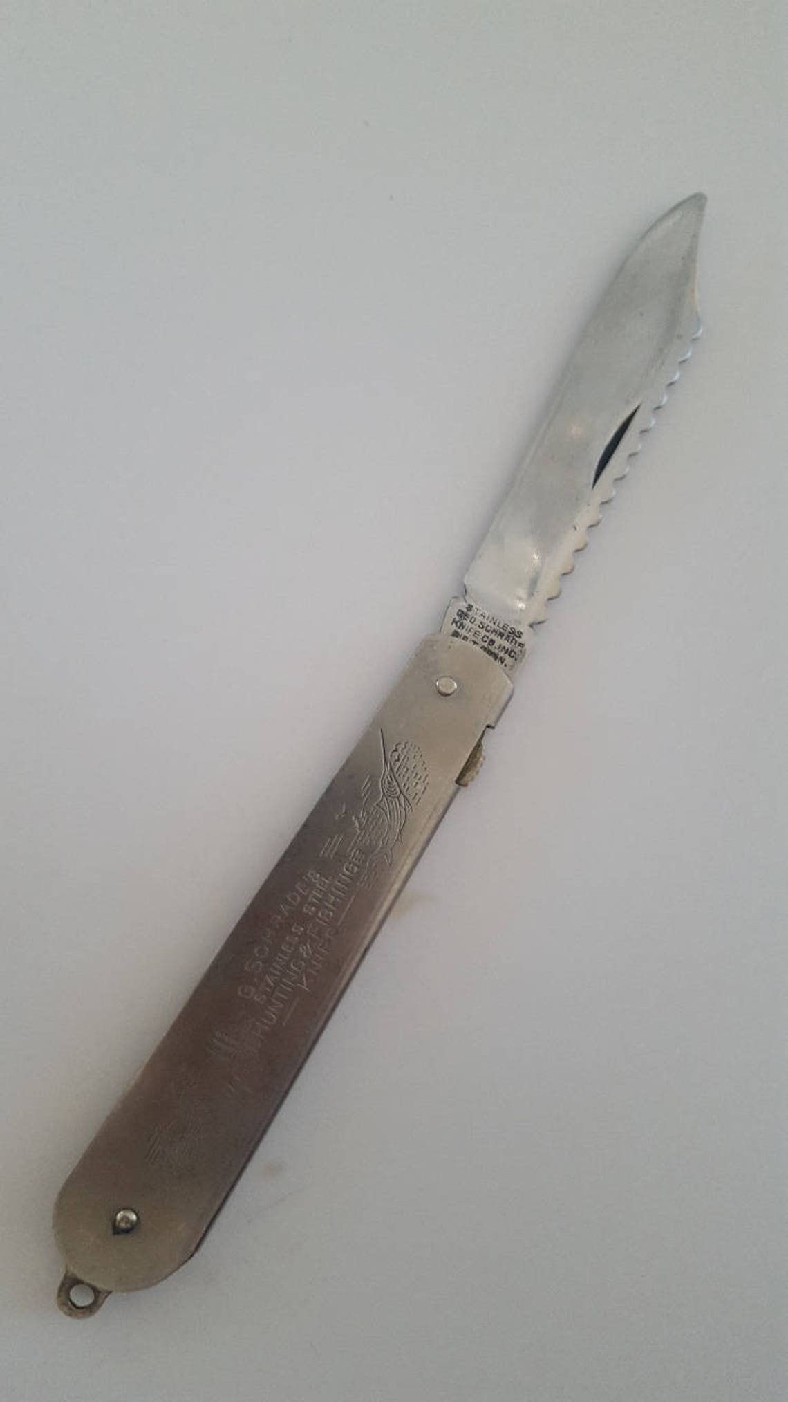Vintage G. Schrade Stainless Steel Hunting and Fishing Knife Etsy