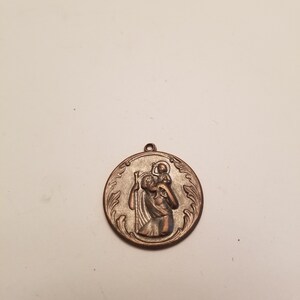 Vintage St Christopher Medal: Patron Saint of Travelers, 1950s