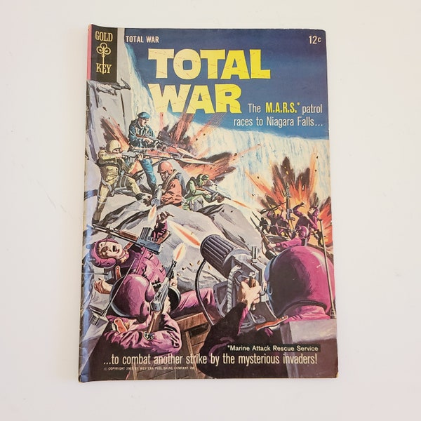 Vintage Silver Age Comic (12 cents) Total War Book, M.A.R.S. Patrol taces to Niagra Falls, issue No. 2 1965, Western Publishing Co