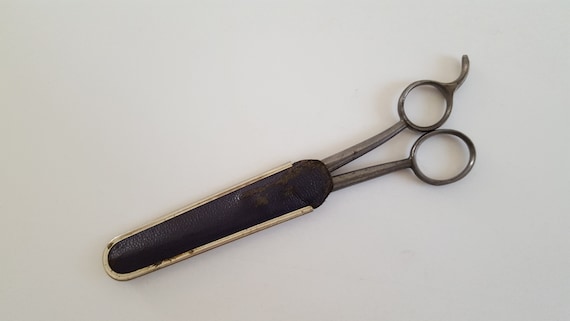 Vintage Dubl Duck Barber Scissors: 1950s Grooming With Leather