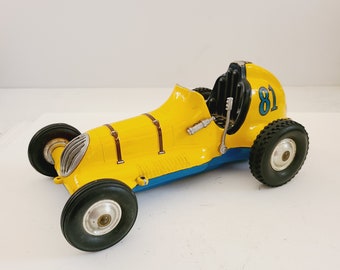 Vintage 1940's Roy Cox Thimble Drome "Champion" tether car, Santa Ana, CA No.81 race car, used played with condition