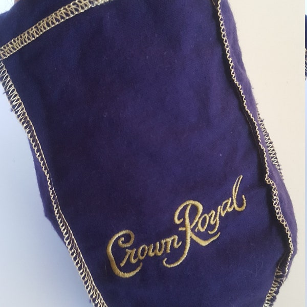 Vintage circa 1970's Seagram's purple "velvet" Crown Royal bag, smallest size bag good condition with signs of age