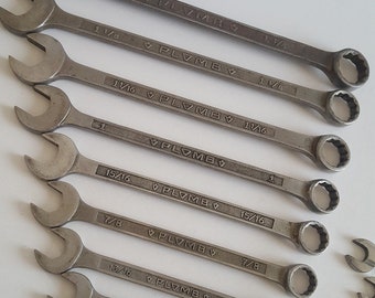 Vintage 1946 Plomb (Plvmb) "set" of combination box wrenches, incredible condition, Delta Airlines aircraft mechanic