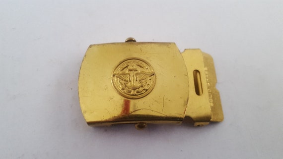 Vintage Boy Scouts Air Explorer brass belt buckle… - image 1