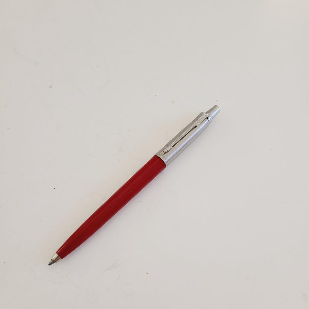 Vintage 1994 Parker Jotter Ballpoint Pen: Red Barrel, Stainless