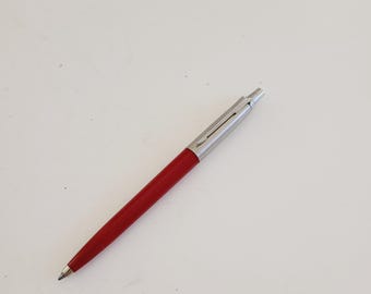 Vintage 1994 Parker Jotter Ballpoint Pen: Red Barrel, Stainless Cap