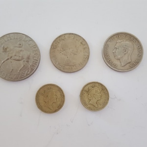 Vintage United Kingdom Coin Lot: 1950-1997, Queen Elizabeth Jubilee