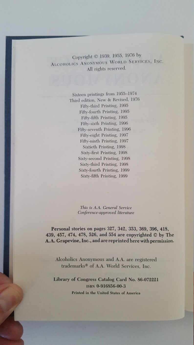 Vintage Alcoholics Anonymous Third Edition 13th Printing From - Etsy