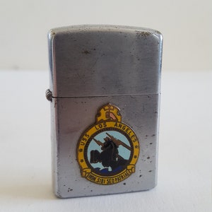 Vintage circa early 1960&#39;s USS Los Angeles CA-135 cigarette lighter by Penguin, used and has spark