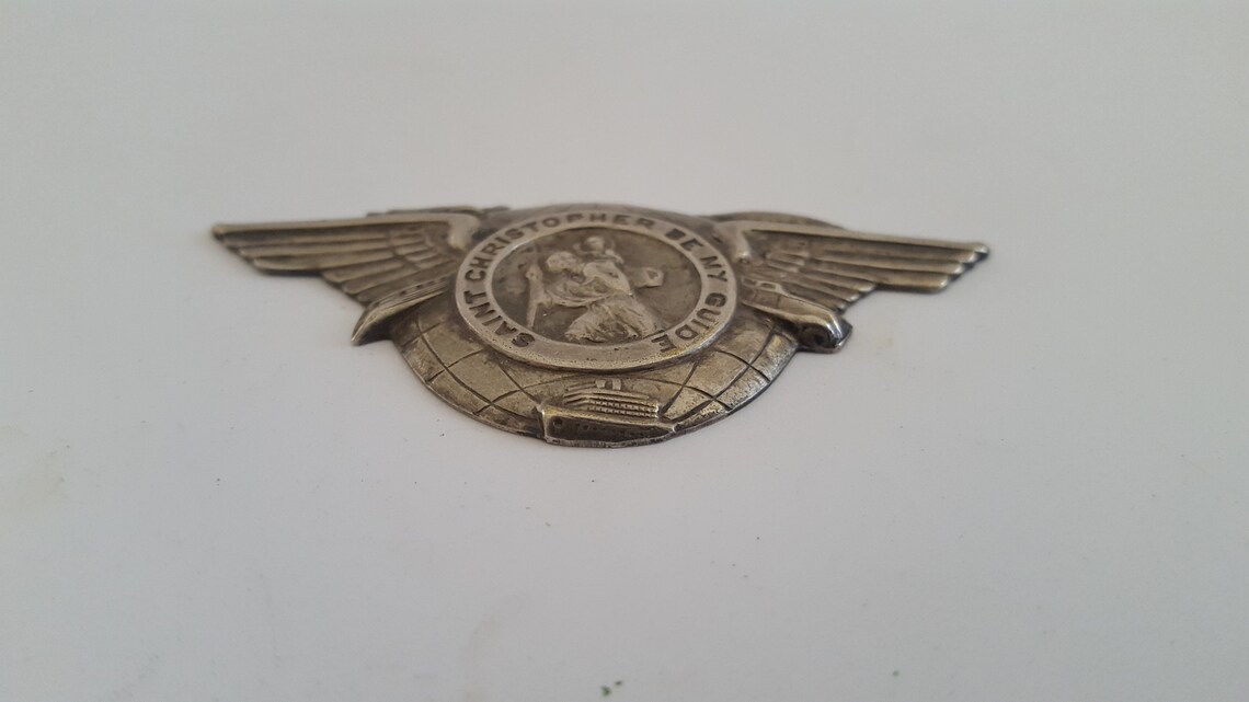 Vintage St Christopher Patron Saint of Travelers Silver Plate | Etsy