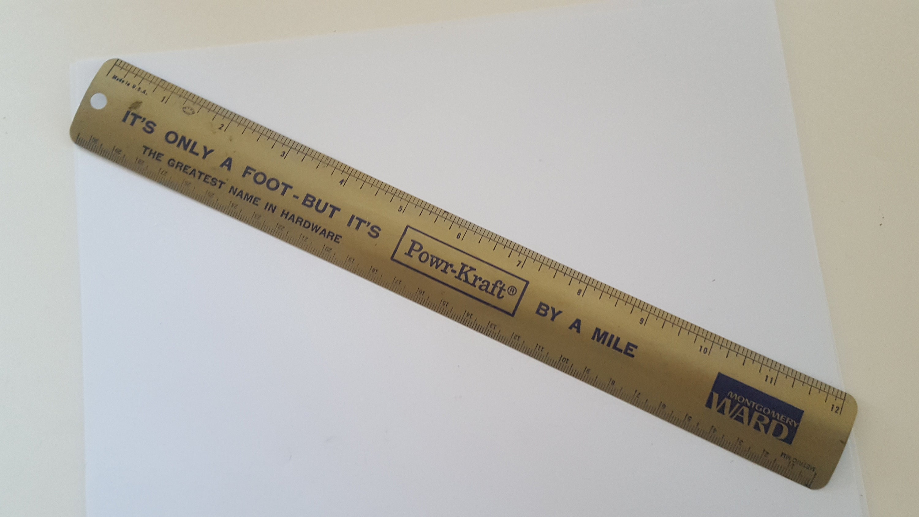 12 INCH Wood School RULER Inches Metric & Imperial Measurements