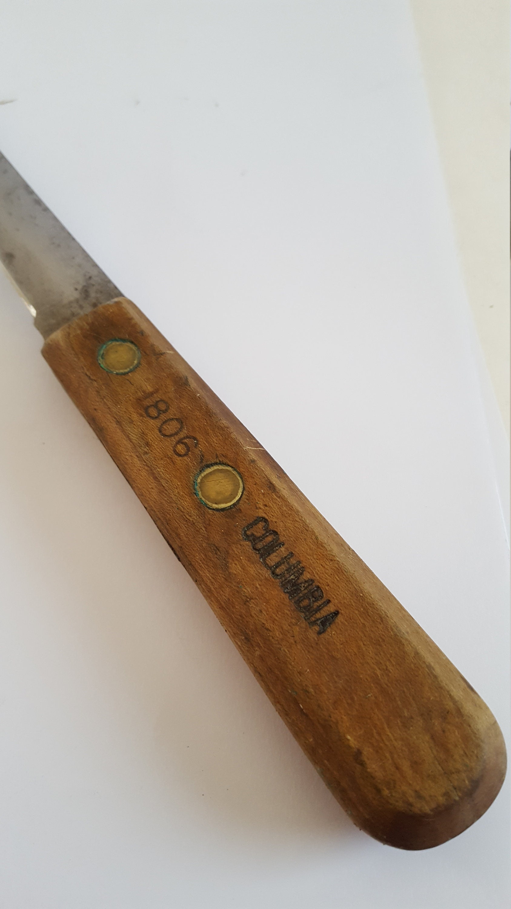 Vintage Columbia Cutlery. Butcher Knife, Wicked Sharp, Half Tang