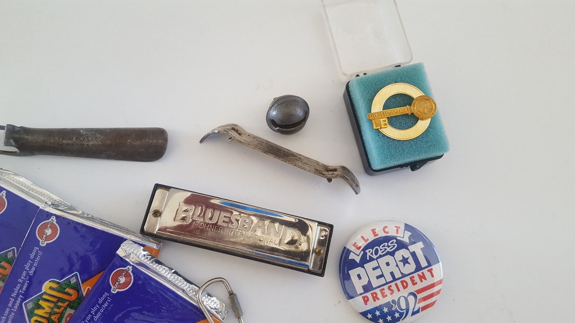 Vintage junk Drawer Lot of Collectible Items Over Etsy
