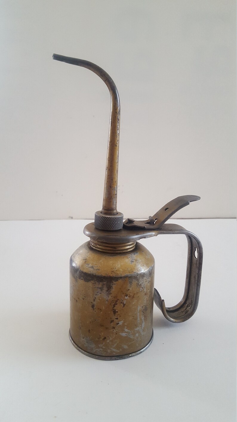 Vintage 1960's Eagle brand thumb pump oiler can nice Etsy