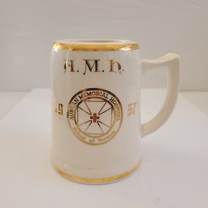Vintage 1957 Auburn Hospital Nursing School Tankard: 22kt Gold Decoration