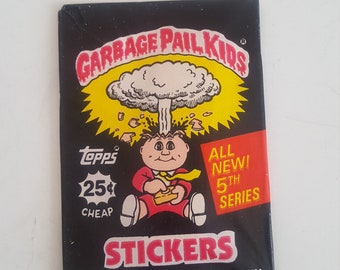 Vintage 1986 iconic pop culture collectible  Garbage Pail Kids series 5 unopened wax pack by Topps Trading Cards