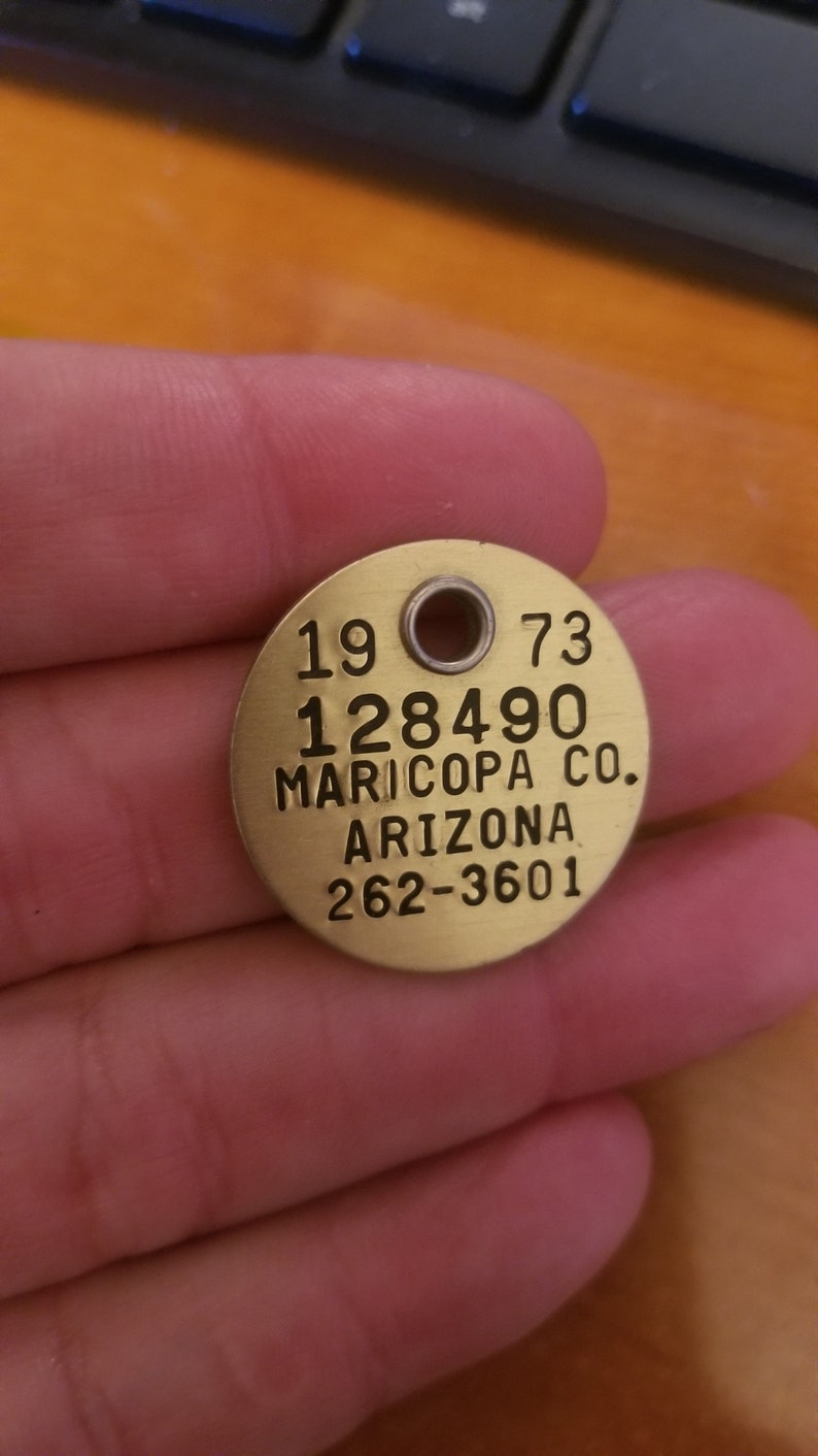 Four Vintage Dog Tags Yavapai County Arizona Maricopa Etsy.de