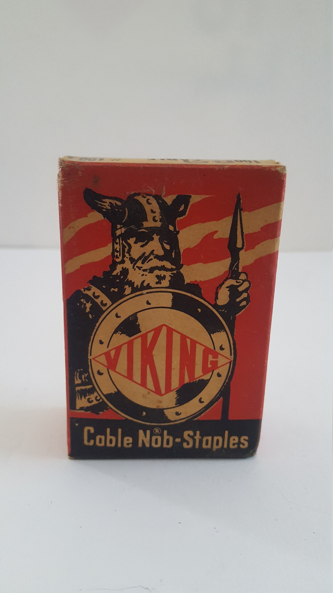 Vintage 1950's viking Brand Cable Nob Staples in Original Cardboard Box