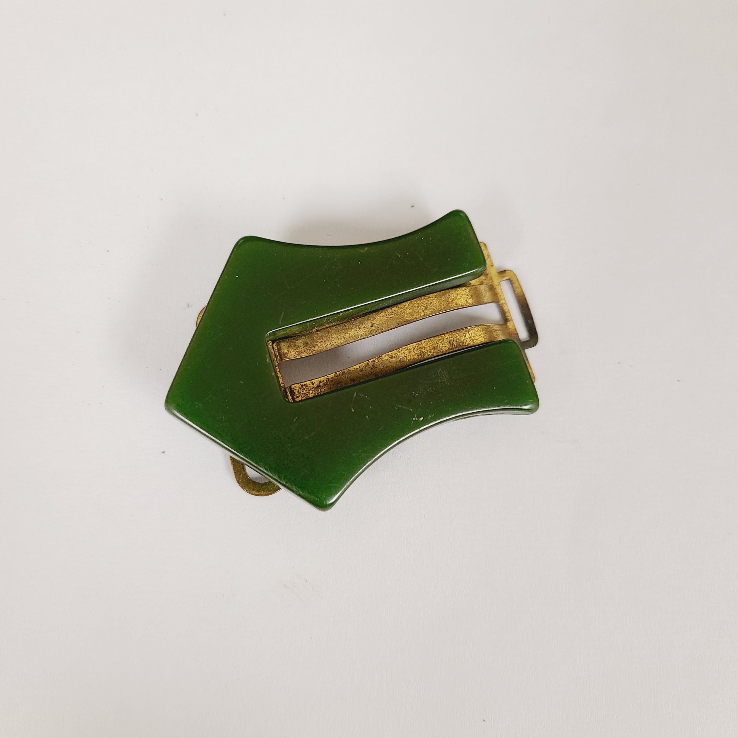 Green Bakelite Belt Buckle - Etsy display picture 1