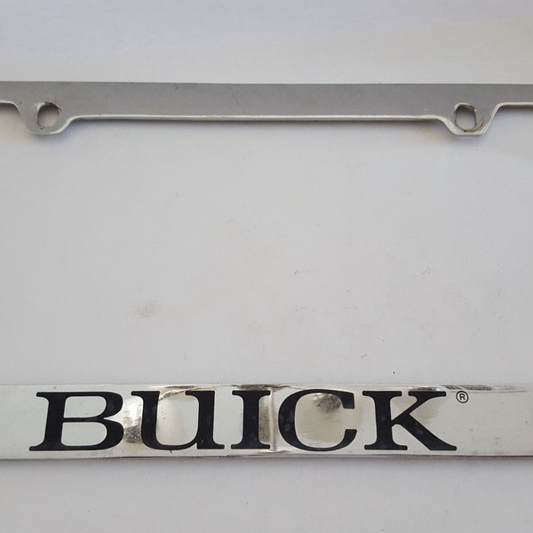 Vintage 1990's heavily chromed Buick license plate frame, good used condition, standard US plate