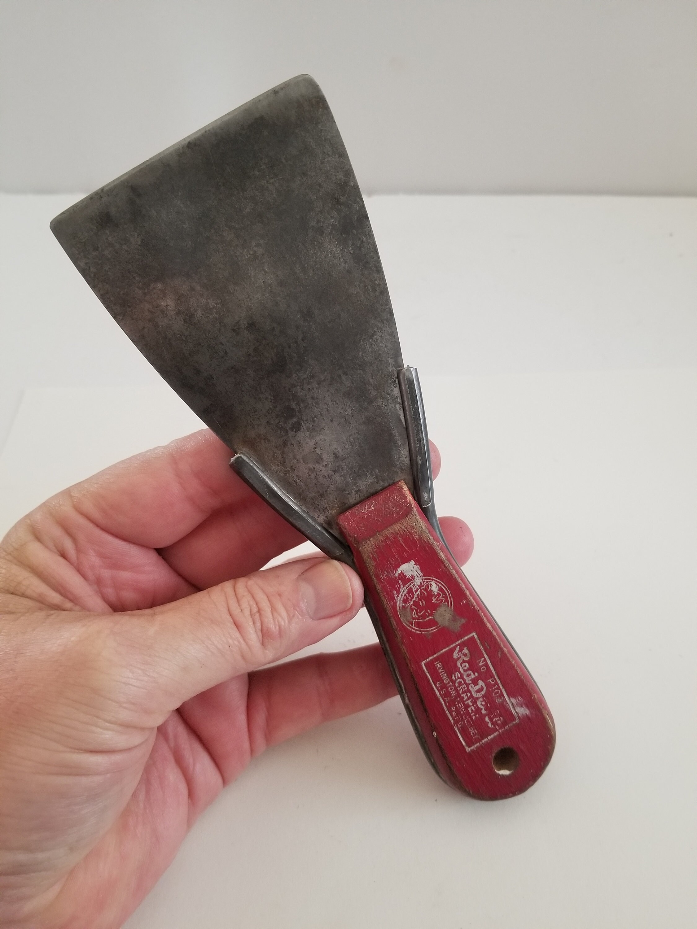 Vintage Circa 1951 Red Devil P103 3 Scraper Welded Blade Wooden