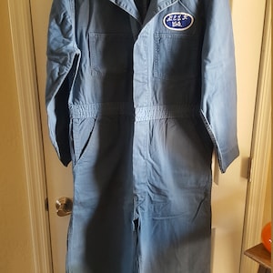 Vintage late 1950's General Electric Television Service coveralls, 100% cotton by Calco, herringbone pattern size 44 image 1