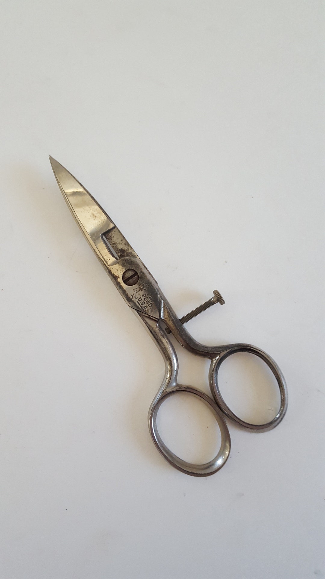 Antique Buttonhole Scissors by Unknown USA Made Patent Pending, 19th